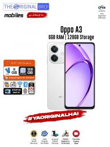 Oppo A3 - 6GB RAM - 128GB Storage - Easy Monthly Installments - PTA Approved - 1 Year Official Warranty - The Original Bro Mobiles - TOB70